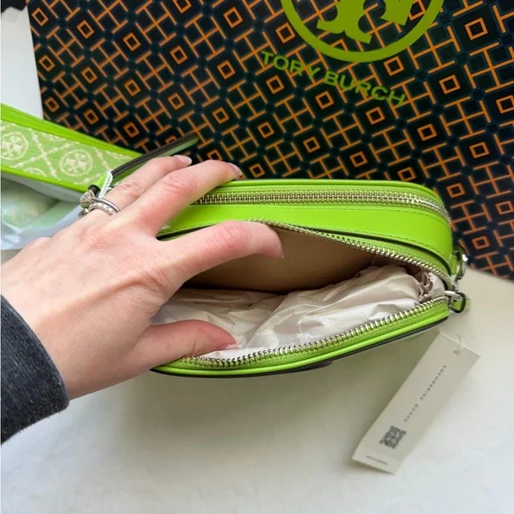 Tory Burch Miller Goat Mini Crossbody Bag Monster Silver Neon Green - Picture 7 of 10